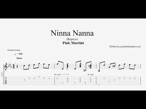 Pink Martini - Ninna Nanna (Reprise) TAB - acoustic guitar tabs (PDF + Guitar Pro)