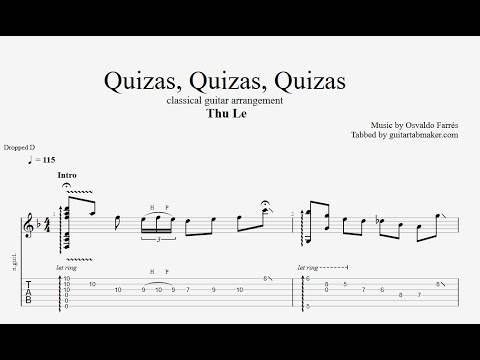 Quizas Quizas Quizas TAB - fingerstyle classical guitar tabs (PDF + Guitar Pro)