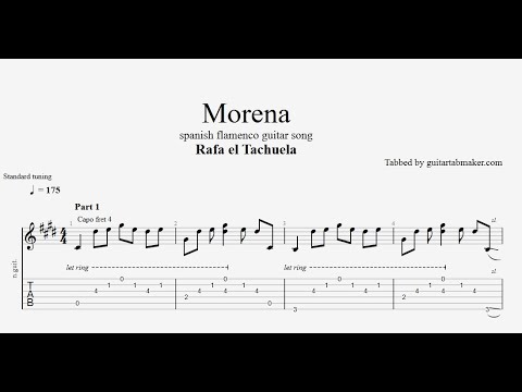 Rafa el Tachuela - Morena TAB - spanish flamenco guitar tabs (PDF + Guitar Pro)