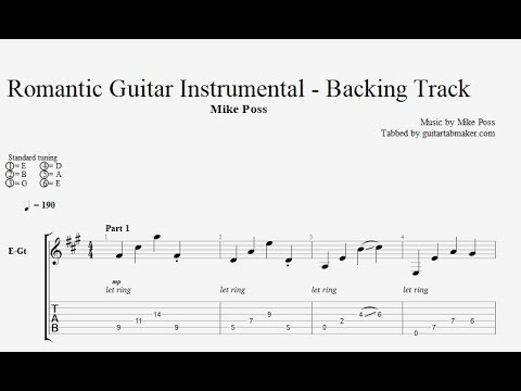 Romantic Guitar Instrumental backing track - rhythm guitar line
