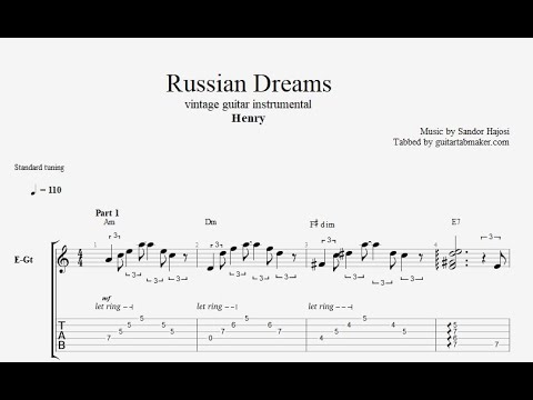 Russian Dreams TAB - guitar instrumental tabs (PDF + Guitar Pro)