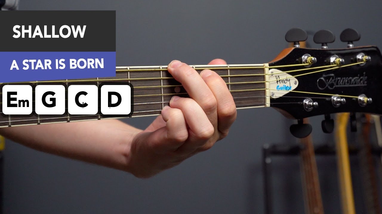 Shallow EASY Guitar Tutorial Lady Gaga, Bradley Cooper (A Star Is