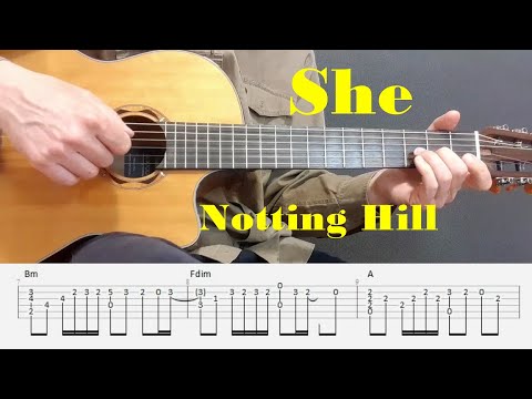 She - Elvis Costello - Fingerstyle guitar with tabs