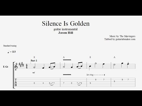 Silence Is Golden TAB - instrumental guitar tabs (PDF + Guitar Pro)
