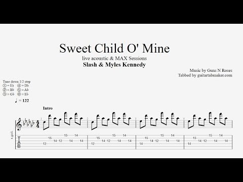 Slash & Myles Kennedy - Sweet Child O Mine TAB - acoustic guitar tabs (PDF + Guitar Pro)