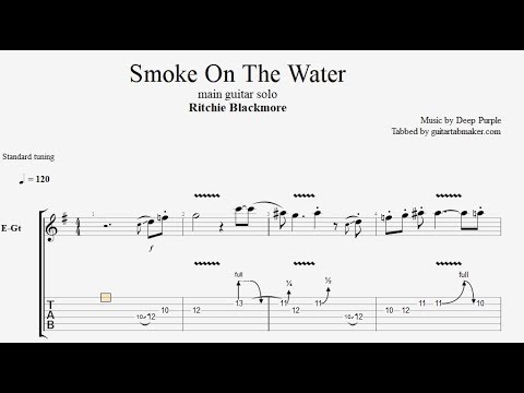 Smoke On The Water solo TAB - electric guitar solo tabs (Guitar Pro)