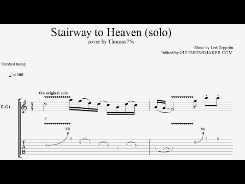 Stairway To Heaven solo TAB - electric guitar solo tabs (Guitar Pro)