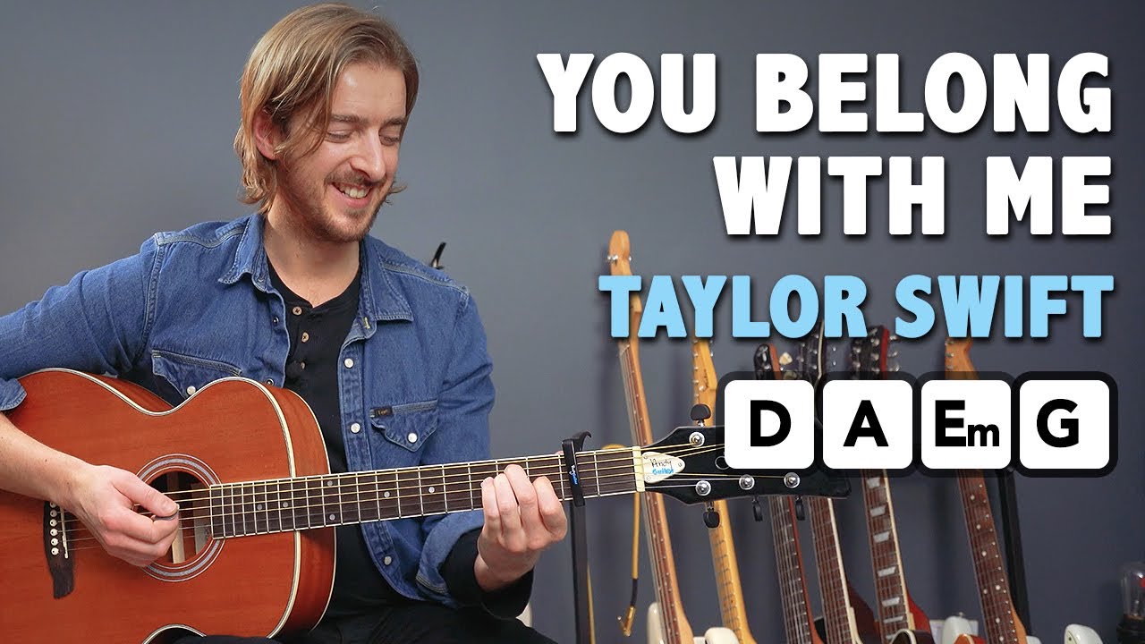 The EASIEST Taylor Swift Song You Belong With Me Guitar Tutorial 