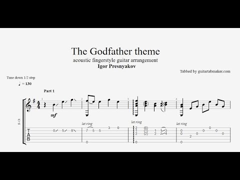 The Godfather Theme TAB - Igor Presnyakov (PDF + Guitar Pro)