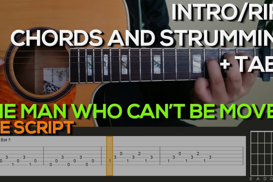 The Script - The Man Who Can't Be Moved Guitar Tutorial [INTRO/RIFF, CHORDS AND STRUMMING + TABS]