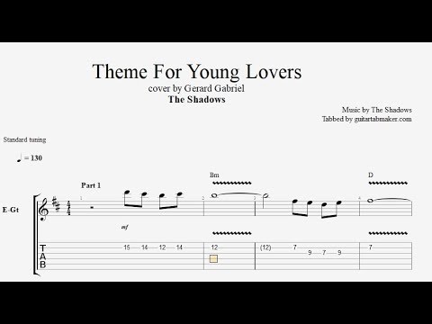The Shadows - Theme For Young Lovers TAB - guitar instrumental tab - PDF - Guitar Pro