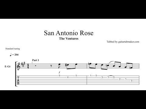 The Ventures - San Antonio Rose TAB - guitar instrumental tab (PDF + Guitar Pro)