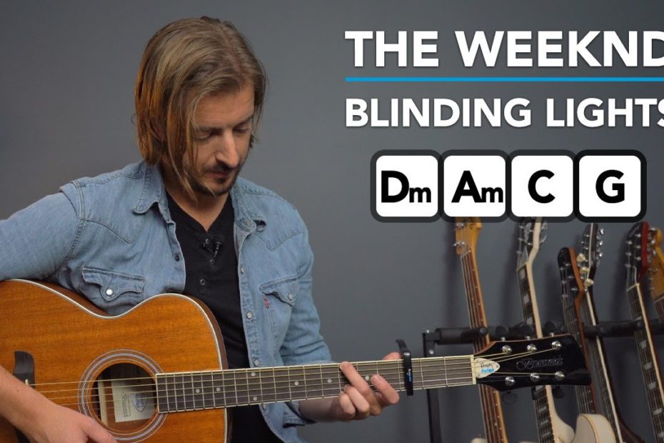 THE WEEKND "BLINDING LIGHTS" acoustic guitar tutorial - EASY CHORDS