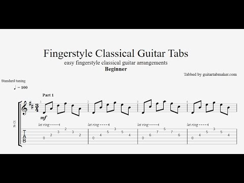 TOP 10 easy fingerstyle classical guitar tabs in 2021