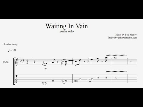 Waiting In Vain solo TAB - electric guitar solo tabs (Guitar Pro)