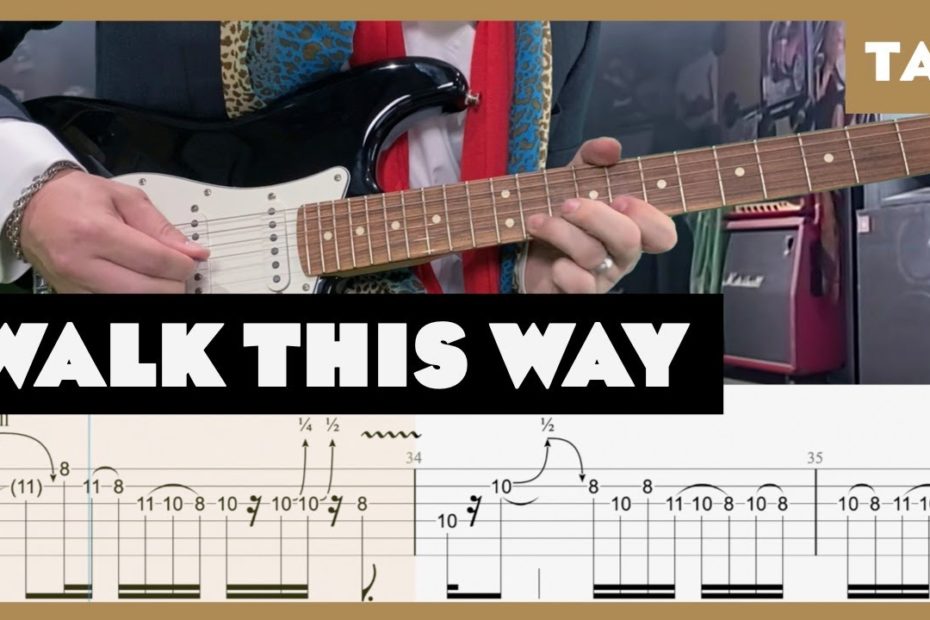 Walk This Way Aerosmith Cover | Guitar Tab | Lesson | Tutorial
