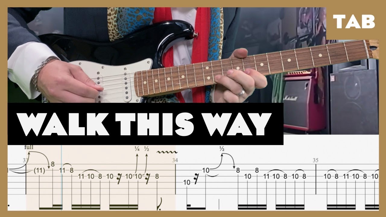 Walk This Way Aerosmith Cover | Guitar Tab | Lesson | Tutorial - Mr. Tabs