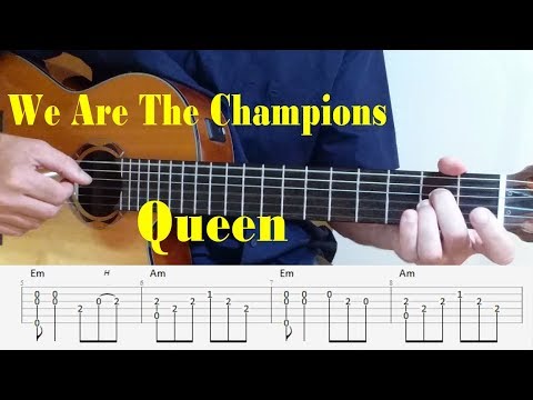 We Are The Champions - Queen - Fingerstyle guitar with tabs
