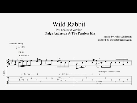 Wild Rabbit acoustic solo TAB - bluegrass guitar tabs (PDF + Guitar Pro)