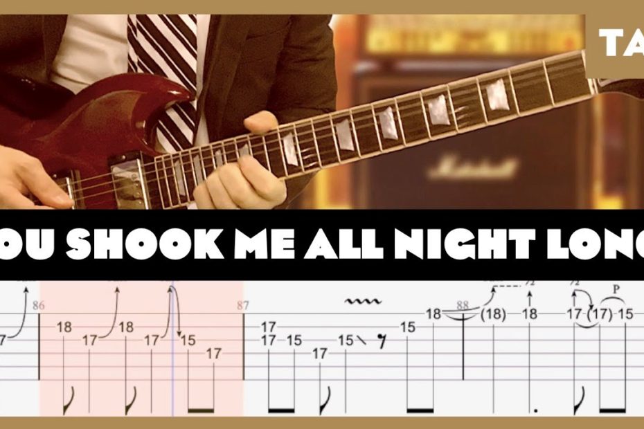You Shook Me All Night Long AC/DC Cover | Guitar Tab | Lesson | Tutorial