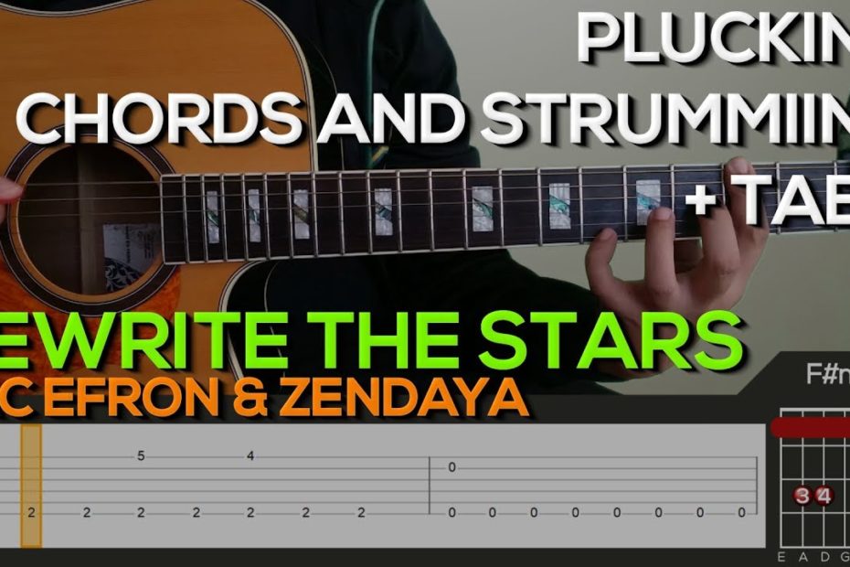 Zac Efron Zendaya - Rewrite The Stars Guitar Tutorial [PLUCKING, CHORDS & STRUMMING + TABS]