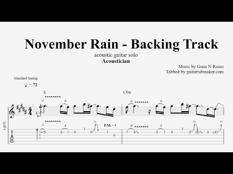 Acoustician - November Rain solo - guitar backing track - acoustic rhythm guitar chords