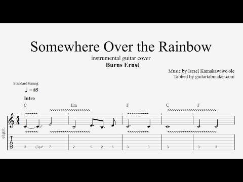 Burns Ernst - Over The Rainbow TAB - guitar instrumental tabs (PDF + Guitar Pro)