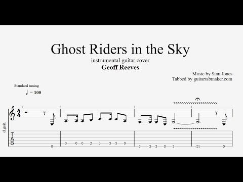 Ghost Riders in the Sky TAB - vintage instrumental guitar tabs (PDF + Guitar Pro)