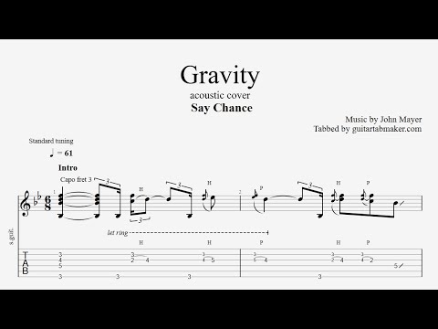 Gravity acoustic TAB (Say Chance) - acoustic guitar tabs (PDF + Guitar Pro)