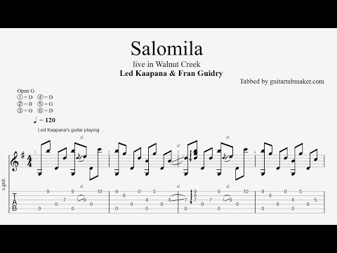 Led Kaapana - Salomila TAB - "slack key" guitar tabs (PDF + Guitar Pro)