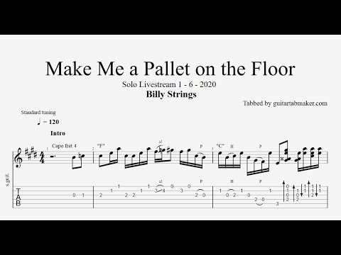 Make me a Pallet on the Floor TAB - bluegrass guitar tabs (PDF + Guitar Pro)