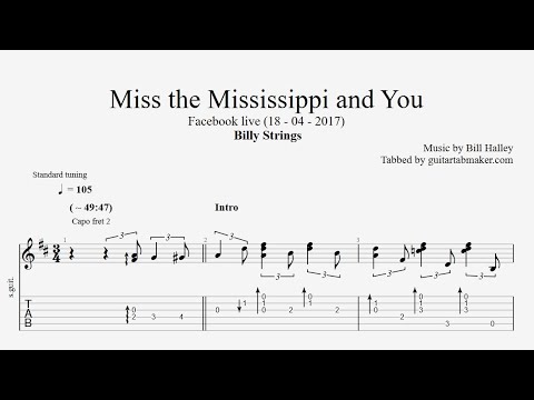 Miss The Mississippi And You TAB - bluegrass guitar tabs (PDF + Guitar Pro)
