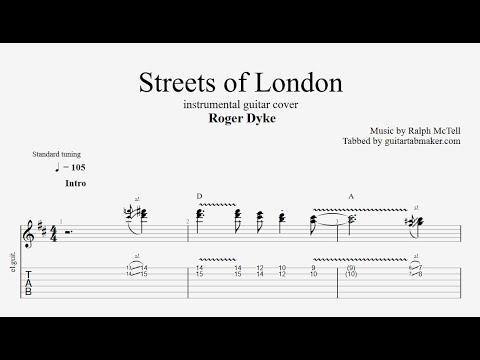 Streets Of London TAB - instrumental guitar tabs (PDF + Guitar Pro)