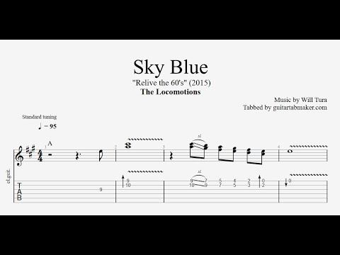 The Locomotions - Sky Blue TAB - vintage instrumental guitar tabs (PDF + Guitar Pro)