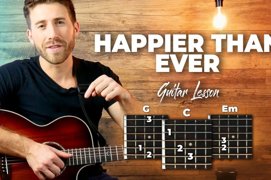 Happier Than Ever Guitar Tutorial - Billie Eilish (Easy Chords Guitar Lesson)