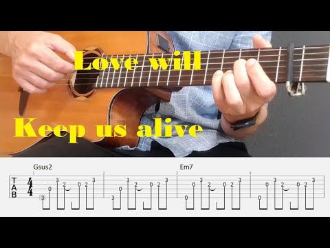 Love will keep us alive - Fingerstyle Guitar Tutorial Tab
