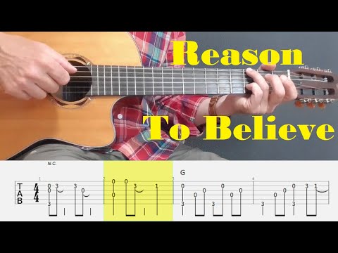 Reason To Believe - Rod Stewart - Fingerstyle Guitar Tutorial Tab