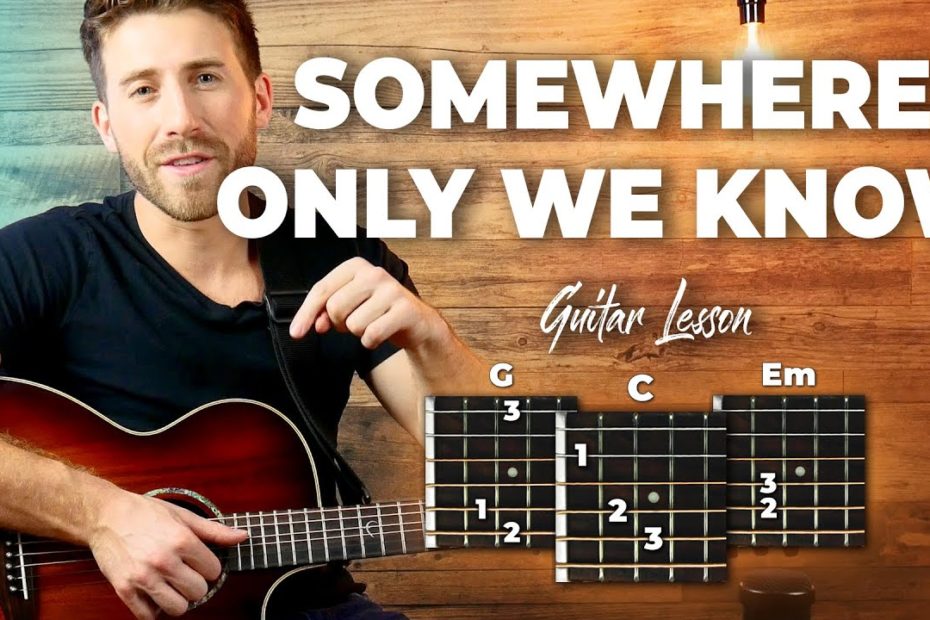 Somewhere Only We Know Guitar Tutorial - Keane (EASY CHORDS guitar lesson)