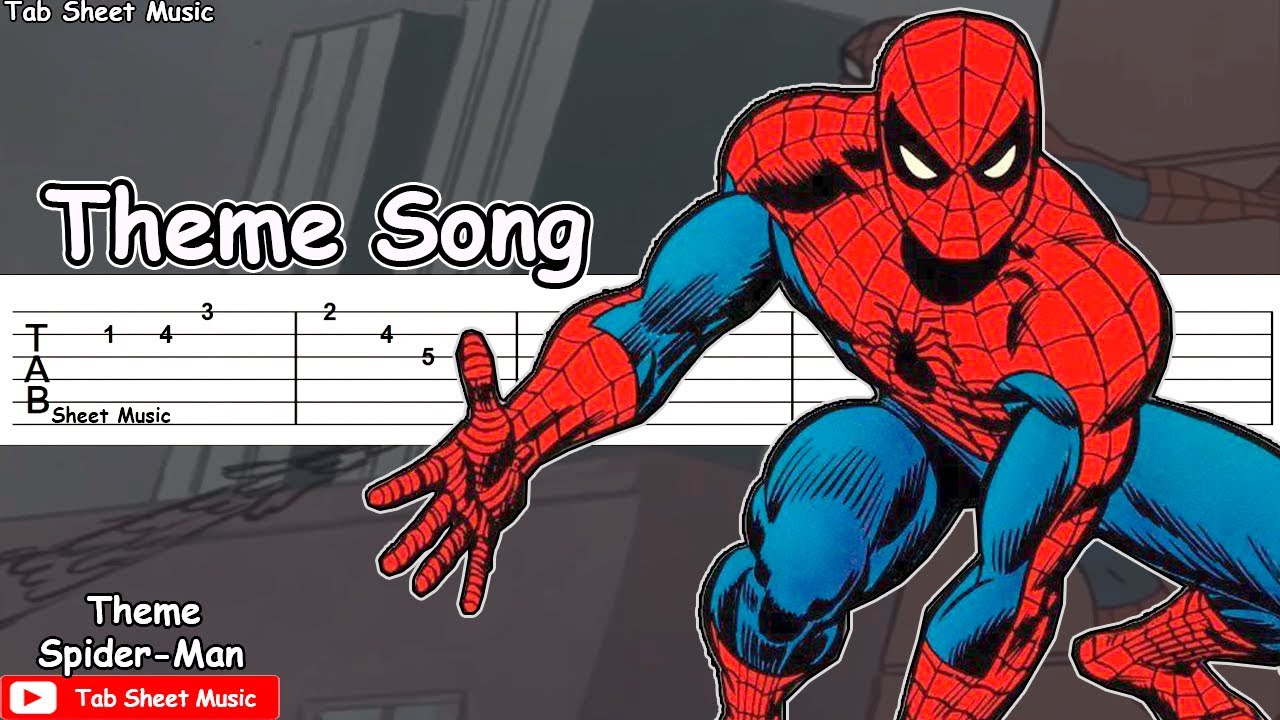 Spider-Man - Theme Song (1960's) Guitar Tutorial - Tab Sheet Music