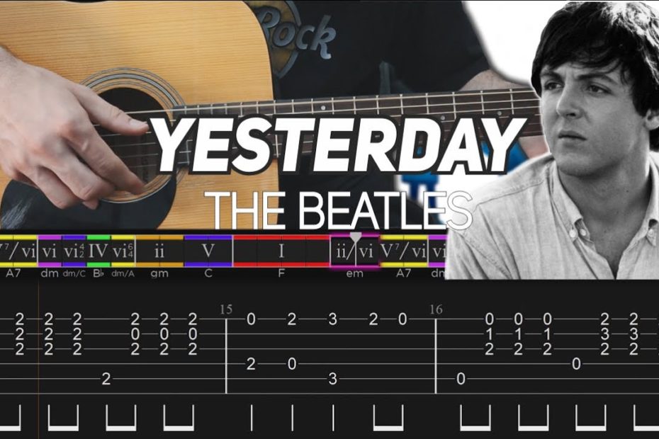 The Beatles - Yesterday (Guitar lesson with TAB)
